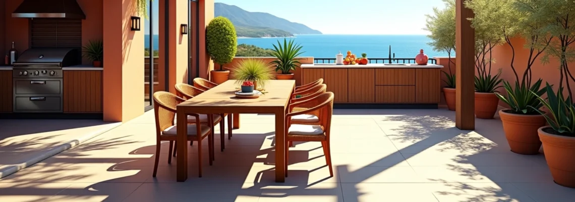 un comedor en la terraza